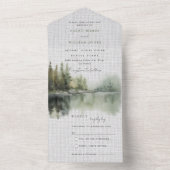 Invitation Tout En Un Forêt verte rustique tout en un mariage Inviter (À l'intérieur)