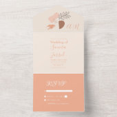 Invitation Tout En Un Formes Abstraites Botaniques Florales Mariage  (À l'intérieur)