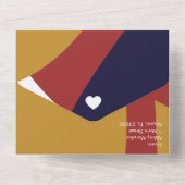 Invitation Tout En Un Formes Géométriques Mariage Marine Moutarde (Verso)