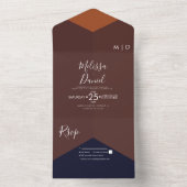 Invitation Tout En Un Formes Géométriques Tons Sombres Mariage   (À l'intérieur)