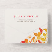 Invitation Tout En Un Fraîcheur Citrus Foliage Mariage (Verso)