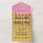 Invitation Tout En Un Fraise crème glacée gaufre cône Anniversaire (À l'intérieur)