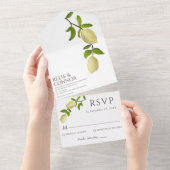 Invitation Tout En Un Fresh Citrus Painted Lemons Modern Mediterranean (Déchirure)