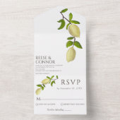 Invitation Tout En Un Fresh Citrus Painted Lemons Modern Mediterranean (À l'intérieur)