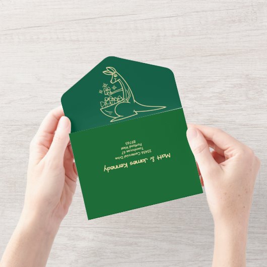 Invitation Tout En Un Fresque Green Australian Animals Jumeau Anniversai (Ouverture)