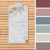 Invitation Tout En Un Frosty Winter Pastel Floral Moderne Dîner