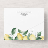 Invitation Tout En Un Fruits d'été citron jaune Détails Mariage RSVP (Verso)