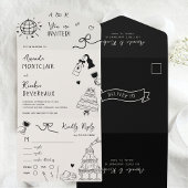 Invitation Tout En Un Fun Fun Whimsical French Vintage Wedding