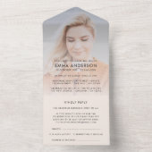 Invitation Tout En Un Funérailles modernes | Célébration élégante de la  (À l'intérieur)