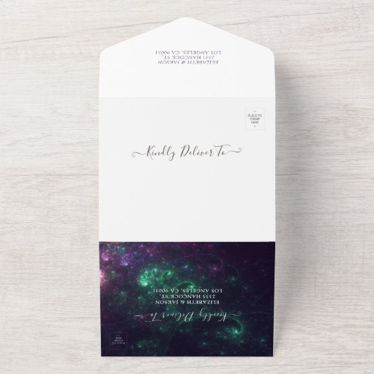 Invitation Tout En Un Galaxy Nebula Constellations Mariage magnifique RS (Dehors)