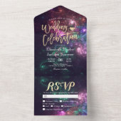 Invitation Tout En Un Galaxy Nebula Constellations Mariage magnifique RS (À l'intérieur)