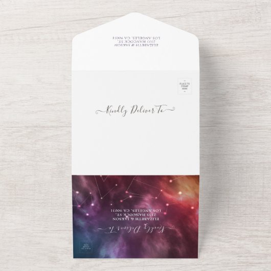 Invitation Tout En Un Galaxy Nebula Constellations Mariage magnifique RS (Dehors)