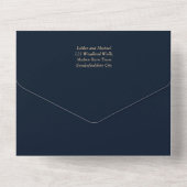 Invitation Tout En Un Galaxy Starry Night Marine Blue Gold Mariage (Verso)