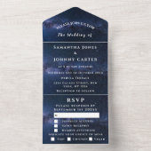 Invitation Tout En Un Galaxy Starry Night Sky Universe Mariage Nebula (À l'intérieur)
