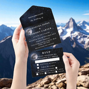 Invitation Tout En Un Galaxy Starry Night Stars Sky Mariage Moon