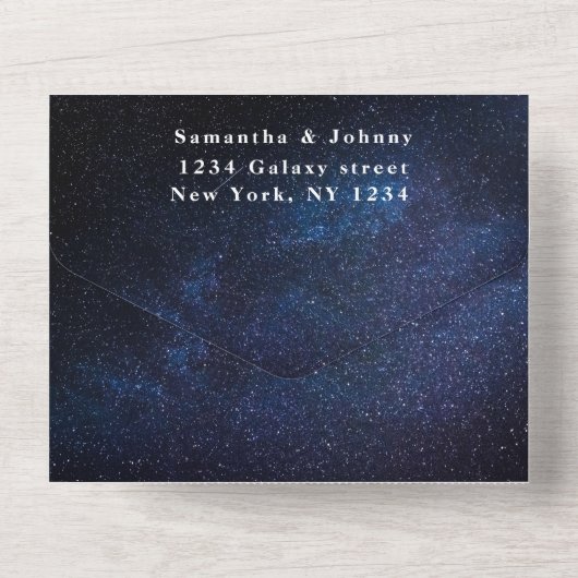 Invitation Tout En Un Galaxy Starry Night Stars Sky Mariage Nebula Photo (Verso)