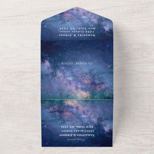 Invitation Tout En Un Galaxy Starry Night Stars Sky Mariage Nebula Photo (Dehors)