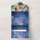 Invitation Tout En Un Galaxy Starry Night Stars Sky Mariage Nebula Photo (À l'intérieur)