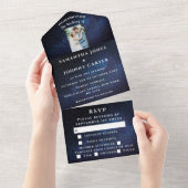 Invitation Tout En Un Galaxy Starry Night Stars Sky Mariage Nebula Photo (Déchirure)