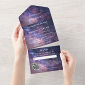 Invitation Tout En Un Galaxy Starry Night Universe Sky Mariage Nebula (Déchirure)