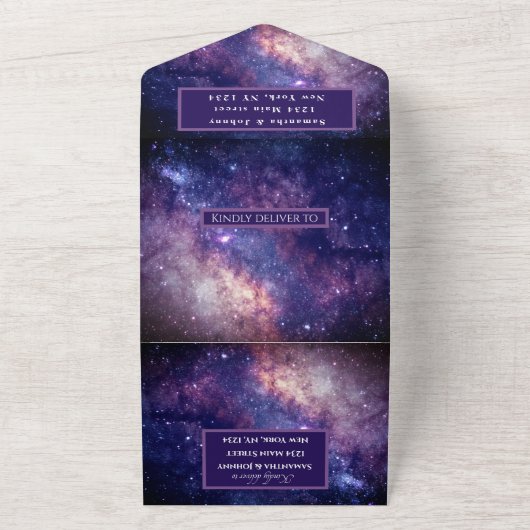 Invitation Tout En Un Galaxy Universe Nebula Starry Night Sky Photo (Dehors)
