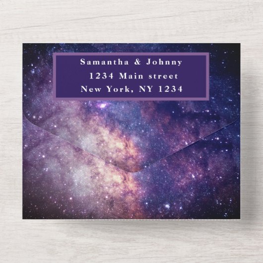 Invitation Tout En Un Galaxy Universe Nebula Starry Night Sky Photo (Verso)