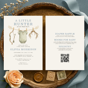 Invitation Tout en Un Garçon Baby Shower pour la Chasse à l'A
