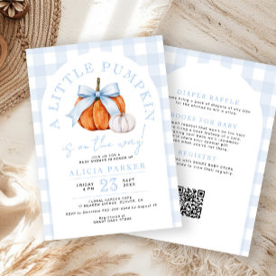 Invitation Tout en un garçon bébé shower avec une citrouille