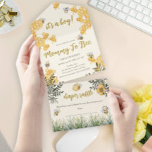 Garçon Maman to Bee Cute Aquarelle Boho Baby showe