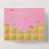 Invitation Tout En Un Gâteau de glace à la fraise d'anniversaire (Verso)