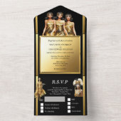 Invitation Tout En Un Gatsby mariage rugissant vingtaine fille flippante (À l'intérieur)
