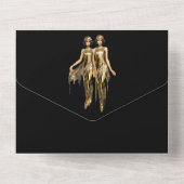 Invitation Tout En Un Gatsby mariage rugissant vingtaine fille flippante (Verso)