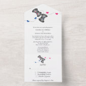 Invitation Tout En Un Geeky Gamers All in One Wedding Inviter | Rose/Ble (À l'intérieur)