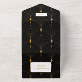 Invitation Tout En Un Glam Art Déco Black Gatsby 1920 Style Mariage (Dehors)