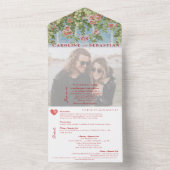 Invitation Tout En Un Glam Rustic Arch Rose Jardin Photo Mariage (À l'intérieur)