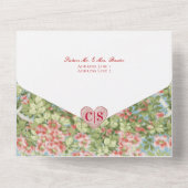 Invitation Tout En Un Glam Rustic Arch Rose Jardin Photo Mariage (Verso)