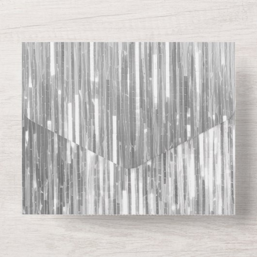 Invitation Tout En Un Glam Silver Glitzy Sparkle Mariage (Verso)