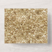 Invitation Tout En Un Glitzy Gold Glam Parties scintillant (Verso)