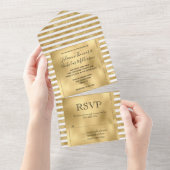Invitation Tout En Un Glitzy Gold White Glam Parties scintillant raypes (Déchirure)