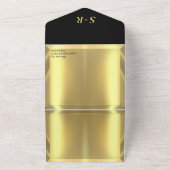 Invitation Tout En Un Gold Bar Mariage élégant (Dehors)