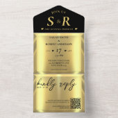 Invitation Tout En Un Gold Bar Mariage élégant (À l'intérieur)