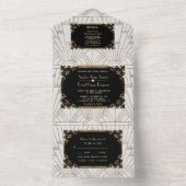 Invitation Tout En Un Gold Black White Art Déco Great Gatsby Mariage (À l'intérieur)