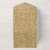 Invitation Tout En Un Gold Glam Glitzy Parties scintillant (Dehors)