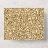 Invitation Tout En Un Gold Glam Glitzy Parties scintillant (Verso)