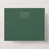 Invitation Tout En Un Gold Lace Emerald Green All-in-1 Wedding Invitatio (Verso)