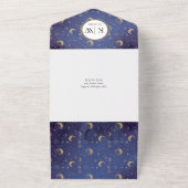Invitation Tout En Un Gold Stars Moon Stars Celestin QR Code Mariage (Dehors)