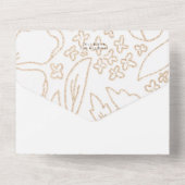 Invitation Tout En Un Golden Blooms Mariage moderne tout en une invitati (Verso)