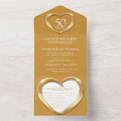 Invitation Tout En Un Golden wedding anniversary 50 years party event (À l'intérieur)
