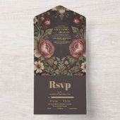 Invitation Tout En Un Goth Floral Mariage victorien (À l'intérieur)