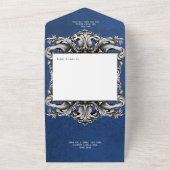 Invitation Tout En Un Gothique Blue Moody Victorian Frame Diner (Dehors)